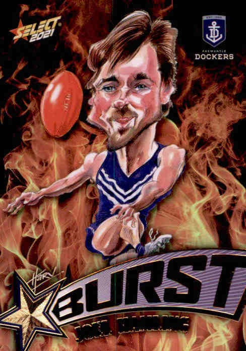 Joel Hamling, Fire Starburst, 2021 Select AFL Footy Stars