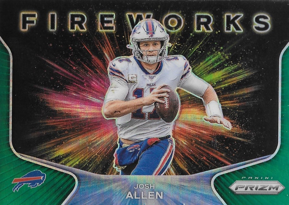 Josh Allen, Green Fireworks, 2020 Panini Prizm Football NFL