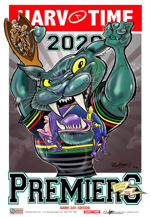 Penrith Panthers 2020 NRL Premiers Game Day Harv Time Poster