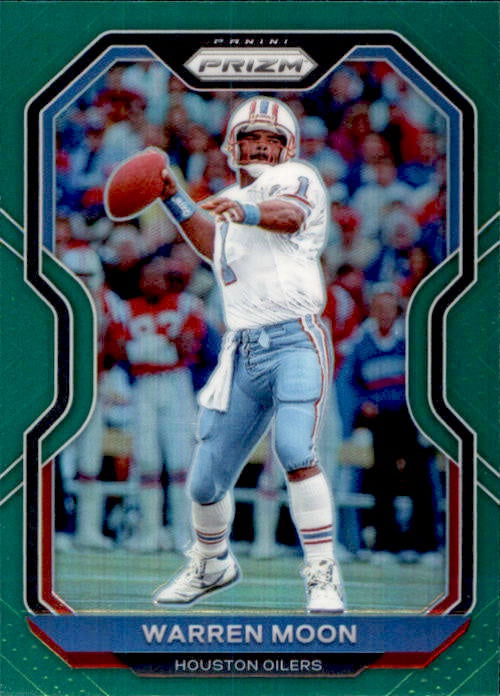 Warren Moon, Green Prizm, 2020 Panini Prizm Football NFL