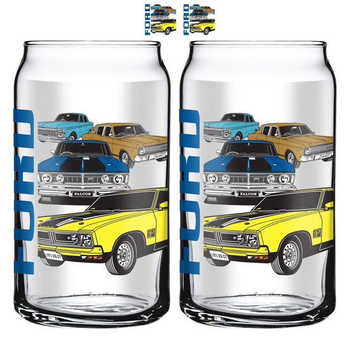 FORD CAN GLASSES - 2 PACK