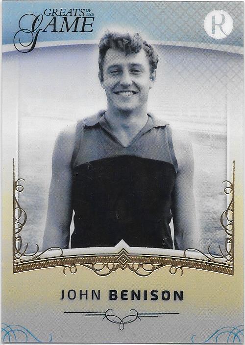 John Benison, Gold Parallel, 2017 Regal Football Greats of the Game