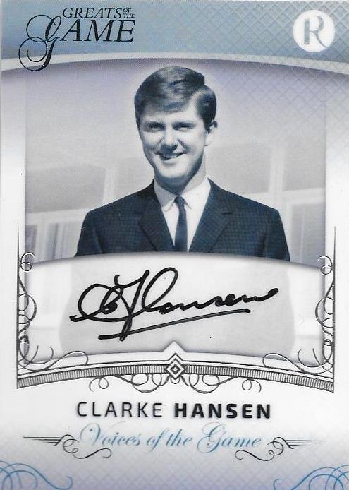 Clarke Hansen, Voices of the Game Signature, 2017 Regal Football Greats of the Game