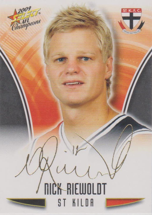 Nick Riewoldt, Gold Foil Signature, 2009 Select AFL Champions