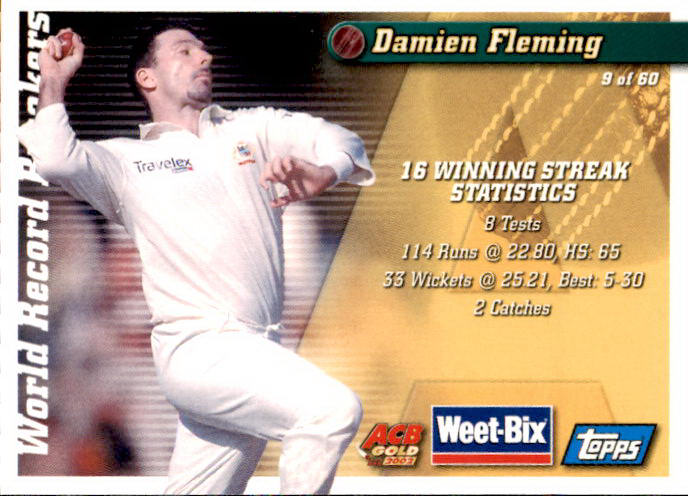 Merv Hughes & Damien Fleming, Weetbix, 2002 Topps ACB Gold Cricket