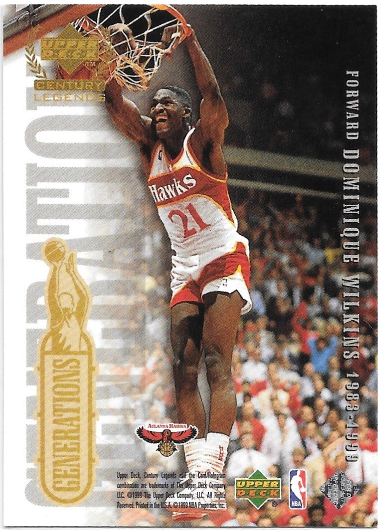 Kevin Garnett, Dominique Wilkins, Generations, 1998-99 UD Century Legends Basketball NBA