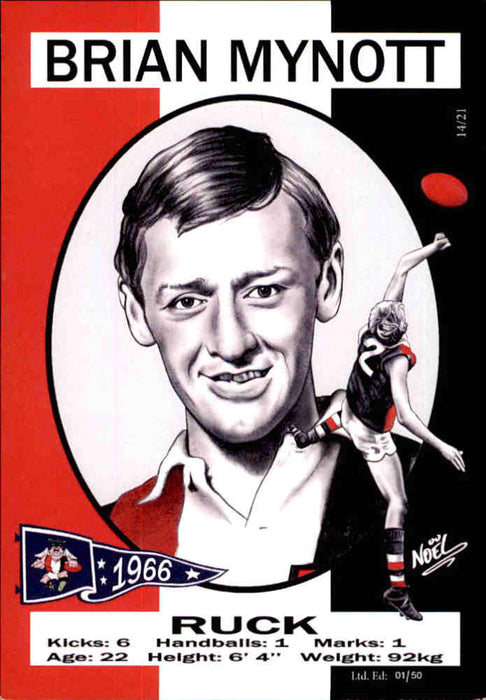 St Kilda Saints 1966 Premiers Card Set by Noel