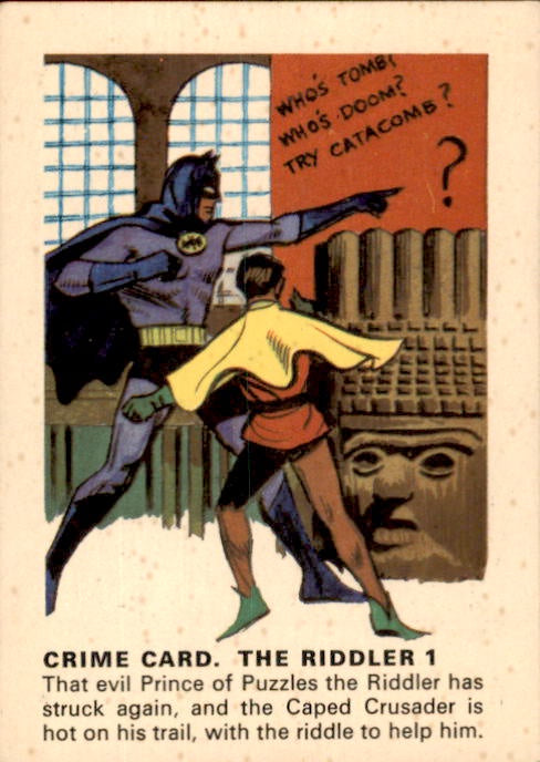 Crime Card, The Riddler #1, 1966 Batman Weeties & Rice Krinkles