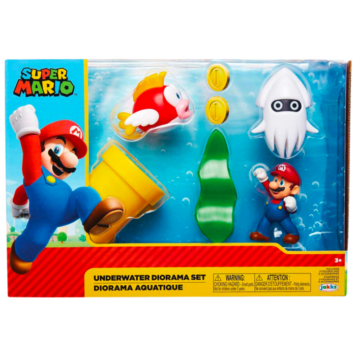 Super Mario - Underwater Diorama World of Nintendo 2.5” Scale Mini Figure Playset