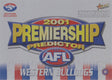 Western Bulldogs, Premiership Predictor, 2001 Select AFL