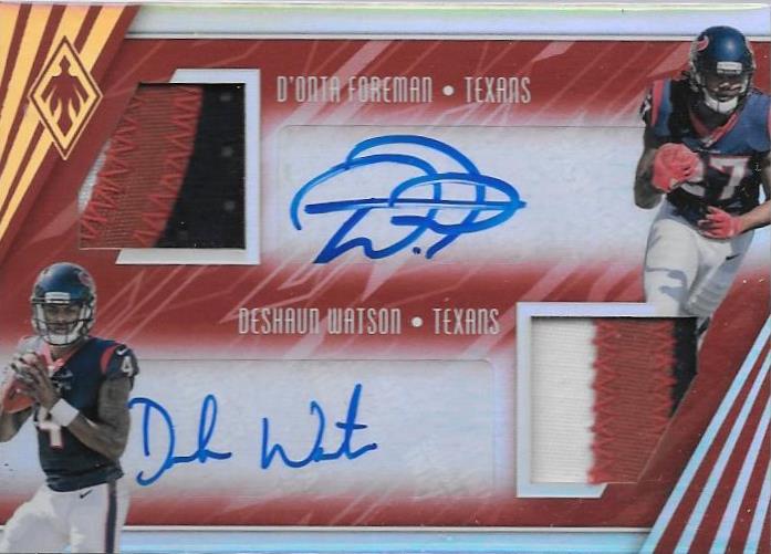 D'Onta Foreman, Deshaun Watson, Dual Patch Auto, 2017 Pheonix NFL, 10/30