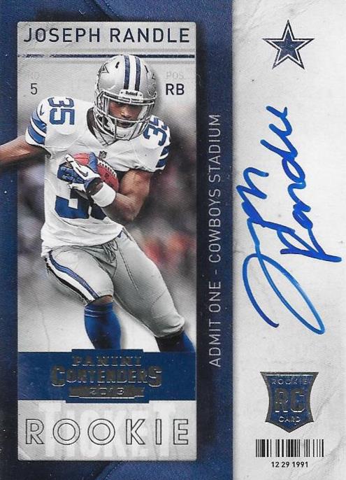 Joseph Randle, Rookie Ticket Autograph, 2013 Panini Contenders NFL