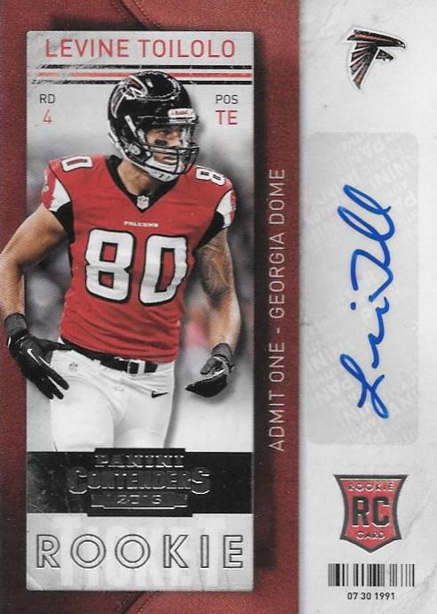 Levine Toilolo, Rookie Ticket Autograph, 2013 Panini Contenders NFL