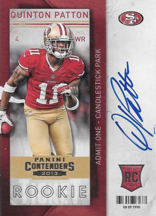 Quinton Patton, Rookie Ticket Autograph, 2013 Panini Contenders NFL