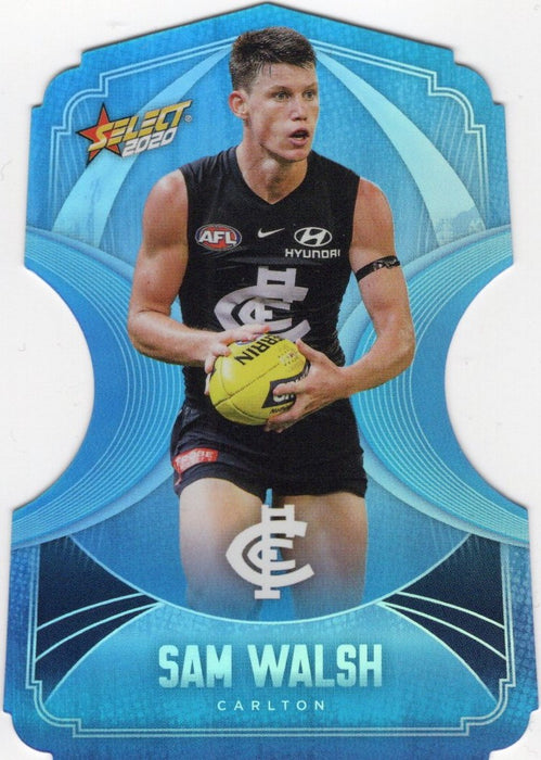 Sam Walsh, Ice Blue Diecuts, 2020 Select AFL Footy Stars