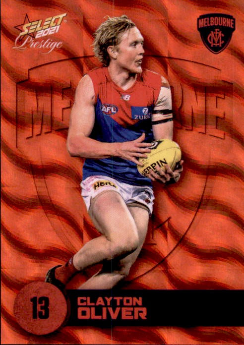 Clayton Oliver, Red Parallel, 2021 Select AFL Prestige