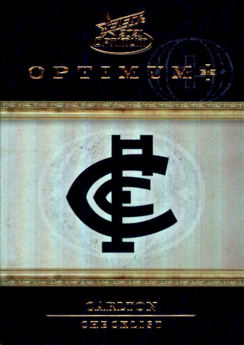 Carlton Blues Checklist #001, Optimum + Plus Parallel, 2021 Select AFL Optimum