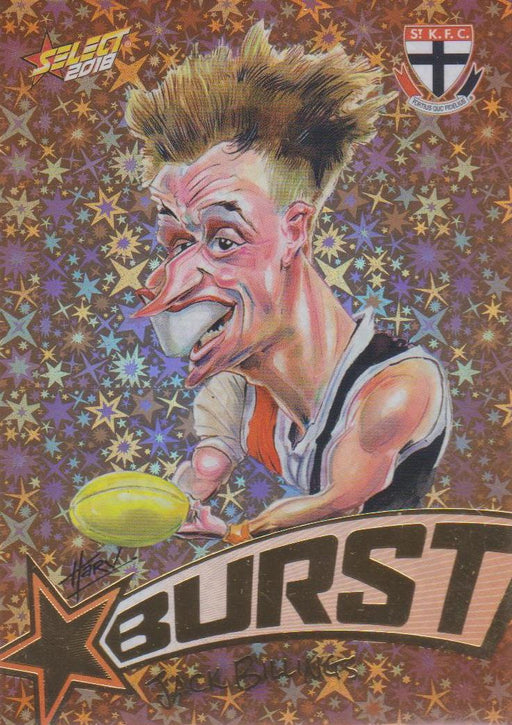 Jack Billings, Starburst Orange Caricatures, 2018 Select AFL Footy Stars