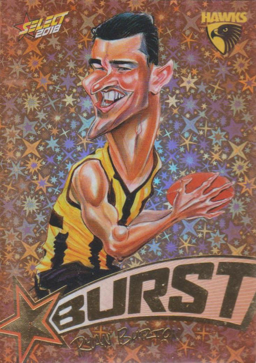Ryan Burton, Starburst Orange Caricatures, 2018 Select AFL Footy Stars