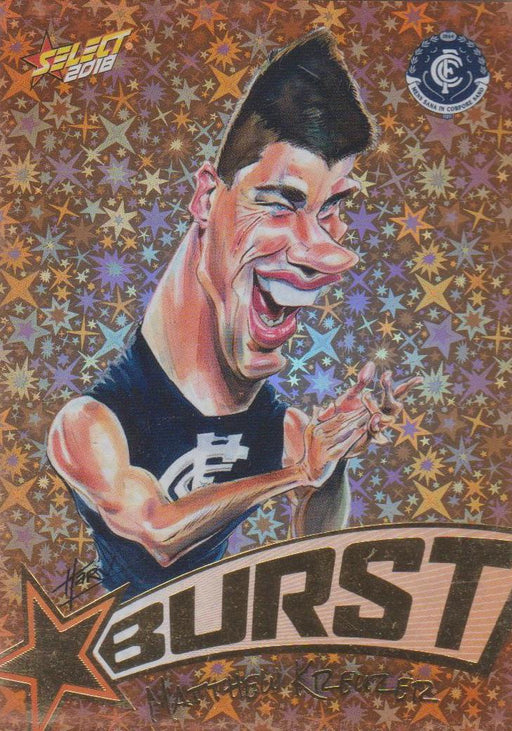 Matthew Kreuzer, Starburst Orange Caricatures, 2018 Select AFL Footy Stars