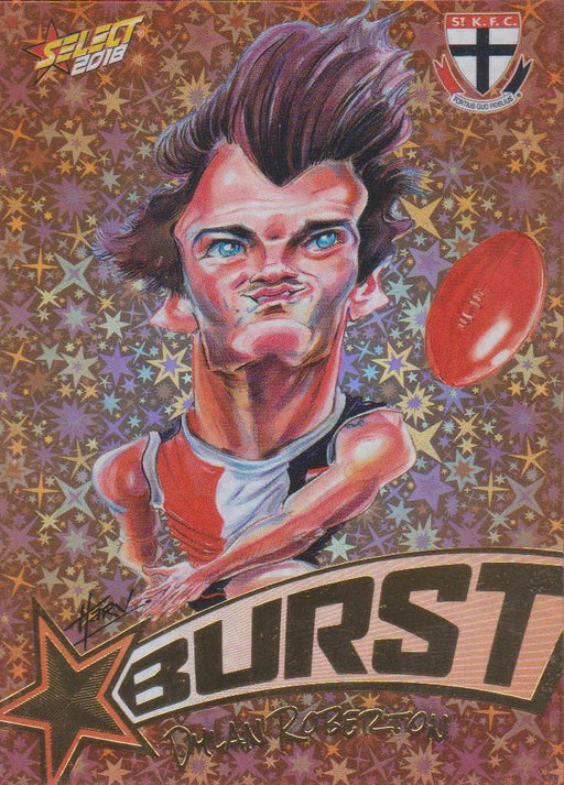 Dylan Roberton, Starburst Orange Caricatures, 2018 Select AFL Footy Stars