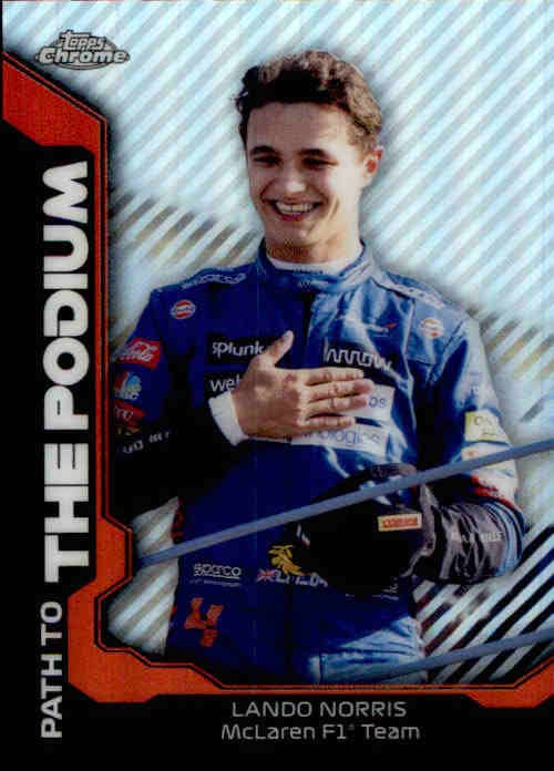 Lando Norris, Path to The Podium, 2021 Topps Chrome Formula 1 Racing