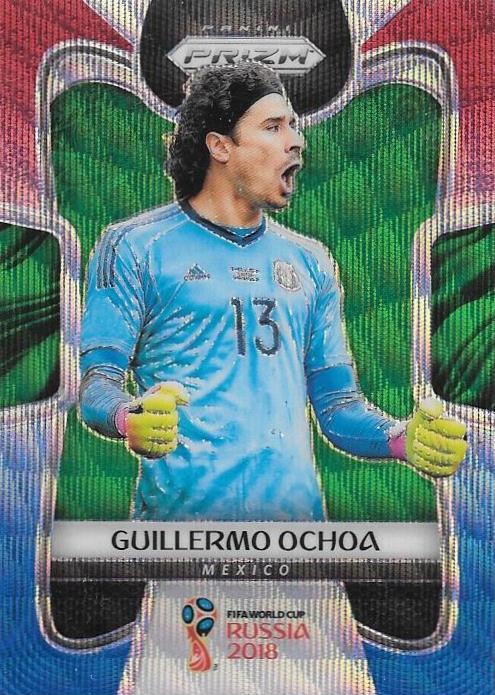 Guillermo Ochoa, Red & Blue Refractor, 2018 Panini Prizm World Cup Soccer