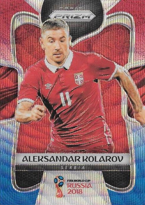 Aleksandar Kolarov, Red & Blue Refractor, 2018 Panini Prizm World Cup Soccer