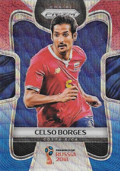 Celso Borges, Red & Blue Refractor, 2018 Panini Prizm World Cup Soccer