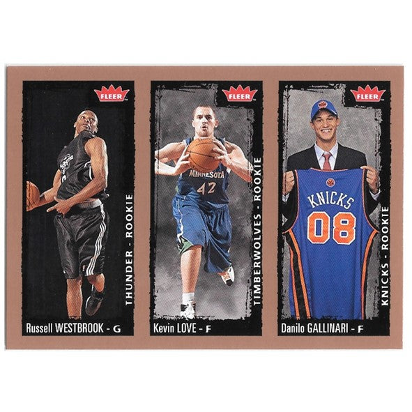 Westbrook, Love, Gallinari, #237, RC, 2008-09 Fleer NBA